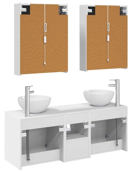 Fürdőszobai Szekrény Szett 5 pcs Fehér 53 x 15,5 x 70 cm