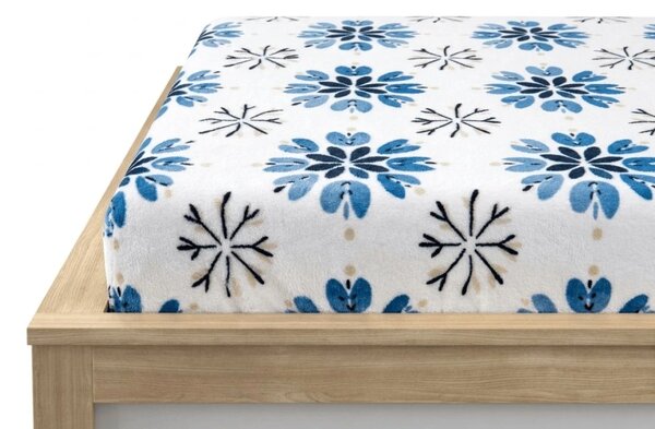 Mikroplüss lepedő ICY FLAKES 90x200 cm fehér