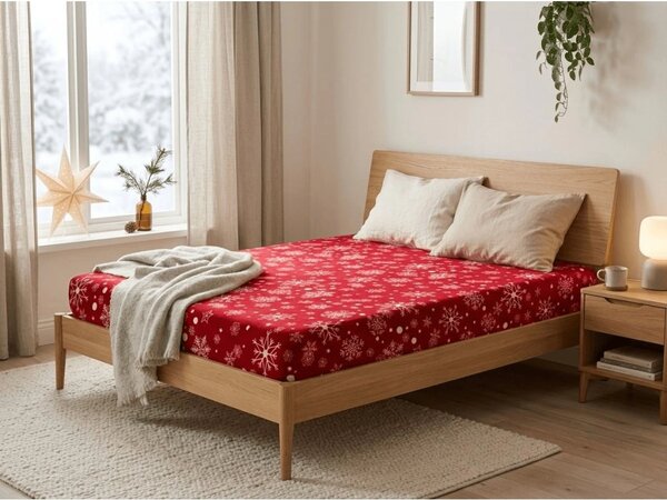 Mikroplüss lepedő SNOWFALL 90x200 cm piros