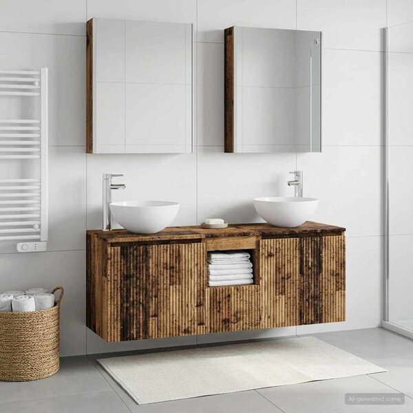 Fürdőszobai Szekrény Szett 5 pcs Antik Fa 53 x 15,5 x 70 cm