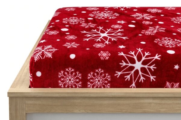 Mikroplüss lepedő SNOWFALL 90x200 cm piros