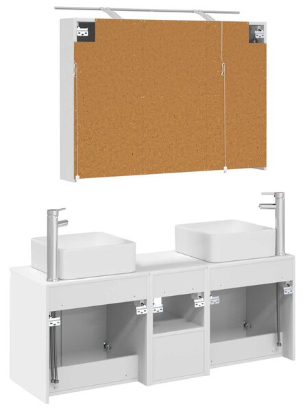 Fürdőszobai Szekrény Szett 4 pcs Fehér 100 x 14,5 x 70 cm