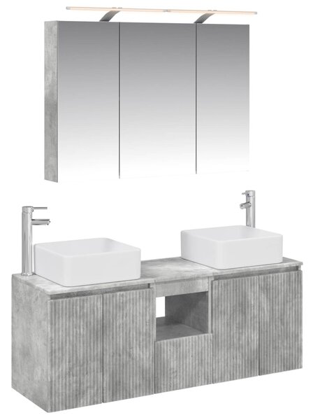 Fürdőszobai Szekrény Szett 4 pcs Betonszürke 100 x 14,5 x 70 cm