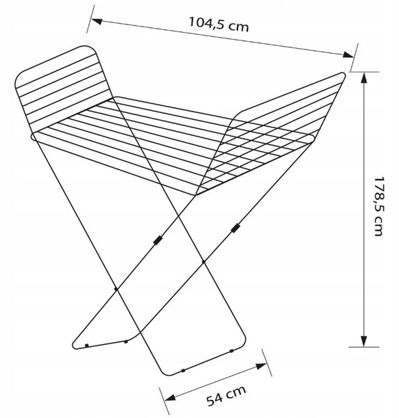 Erga Model 101, ruhaszárító 177x54x91 cm, fehér, ERG-SEP-10SUSSTMOD101