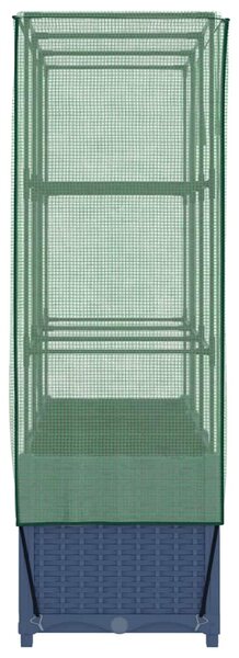 Rattan megjelenésű magaságyás melegháztakaróval 120x40x138 cm