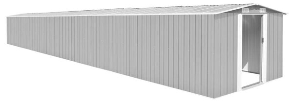 VidaXL szürke horganyzott acél kerti fészer 257 x 990 x 181 cm