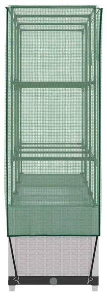 Rattan megjelenésű magaságyás melegháztakaróval 120x40x138 cm