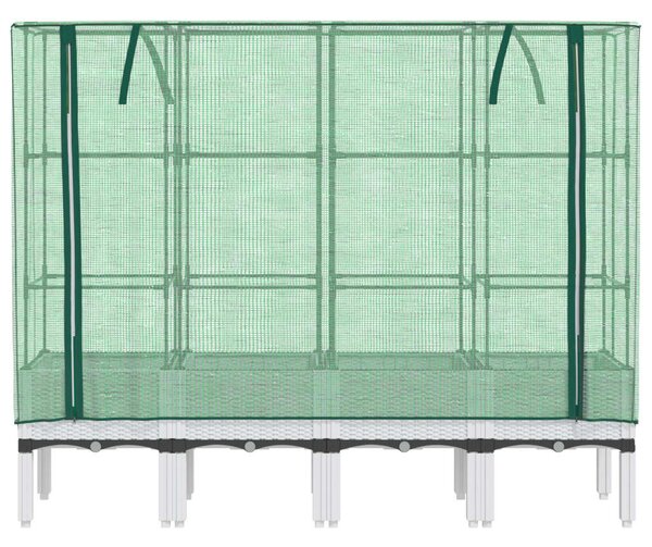 Rattan megjelenésű magaságyás melegháztakaróval 160x40x140 cm