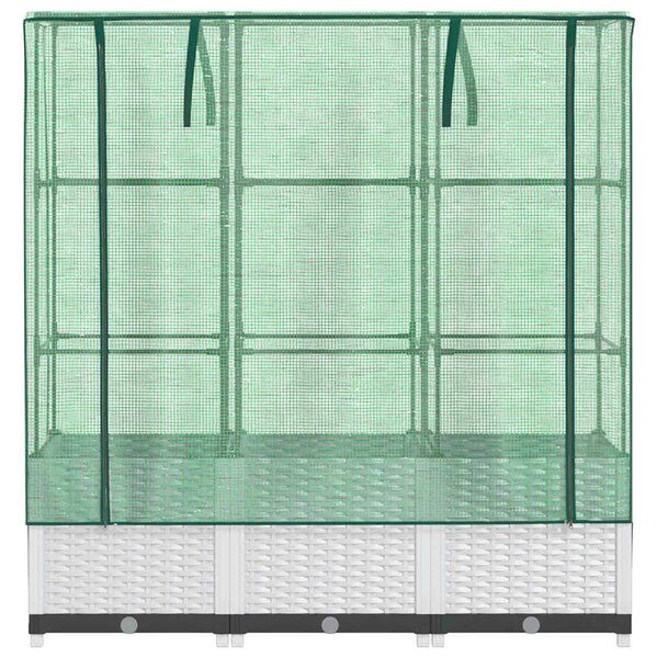 Rattan megjelenésű magaságyás melegháztakaróval 120x40x138 cm