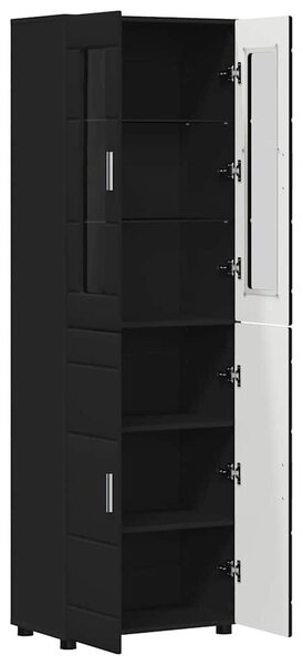 Magasfiú polcokkal FLORIN Fekete 60 x 35 x 182 cm Faanyag