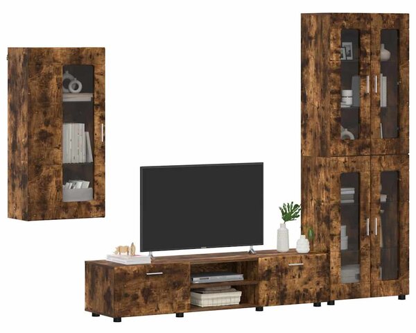 TV szekrény garnitúra FLORIN 3 pcs Füstölt tölgy Faanyag