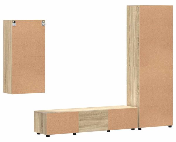 TV szekrény garnitúra fiókkal FLORIN 3 pcs Sonoma tölgy Faanyag