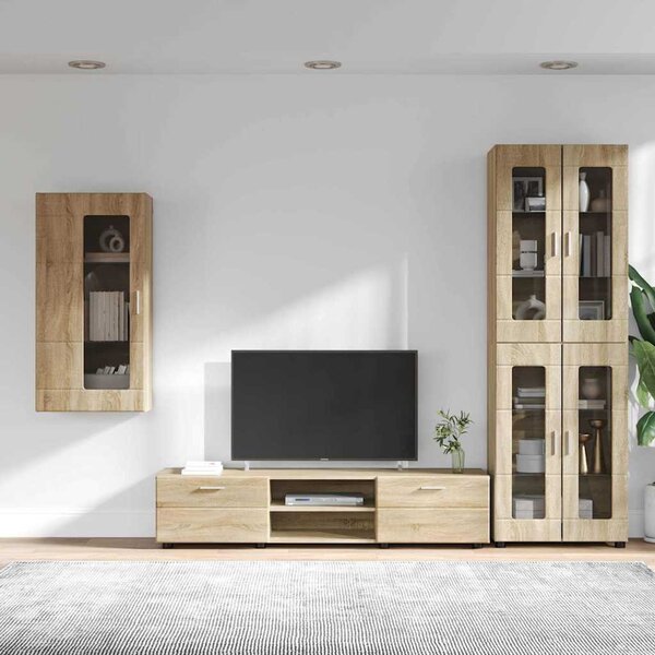 TV szekrény garnitúra fiókkal FLORIN 3 pcs Sonoma tölgy Faanyag