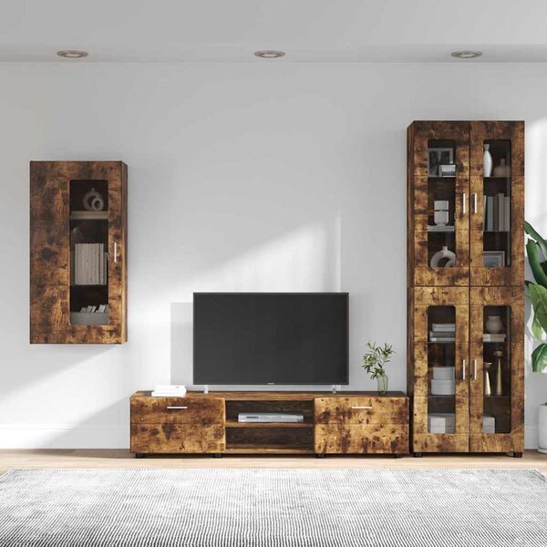 TV szekrény garnitúra FLORIN 3 pcs Füstölt tölgy Faanyag