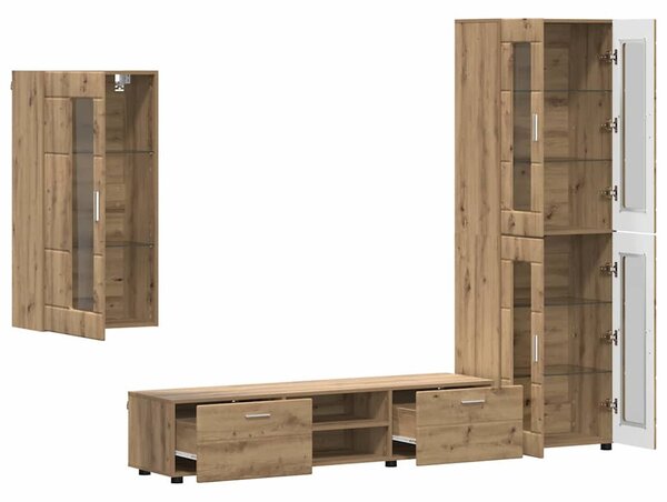 TV szekrény garnitúra FLORIN 3 pcs Artisan tölgy Faanyag
