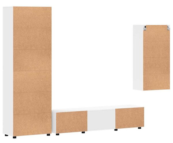 TV szekrény garnitúra fiókkal FLORIN 3 pcs Fehér Faanyag