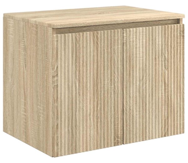 Fürdőszobai Szekrény Szett 5 pcs Sonoma Tölgy Szerelt Fa