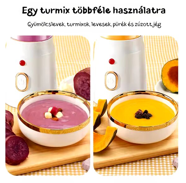 Hordozható, Többfunkciós, Vezeték Nélküli Mini Turmix Hordozható Poharakkal - 450 ml - Fehér