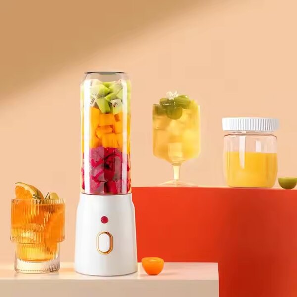 Hordozható, Többfunkciós, Vezeték Nélküli Mini Turmix Hordozható Poharakkal - 450 ml - Fehér