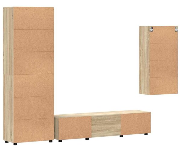 TV szekrény garnitúra fiókkal FLORIN 3 pcs Sonoma tölgy Faanyag