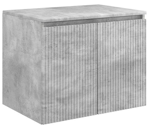 Fürdőszobai Szekrény Szett 5 pcs Betonszürke Szerelt Fa