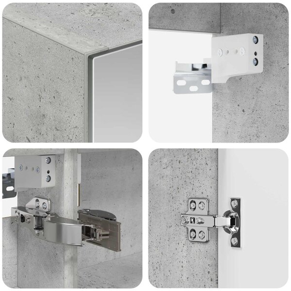 Fürdőszobai Szekrény Szett 5 pcs Betonszürke Szerelt Fa