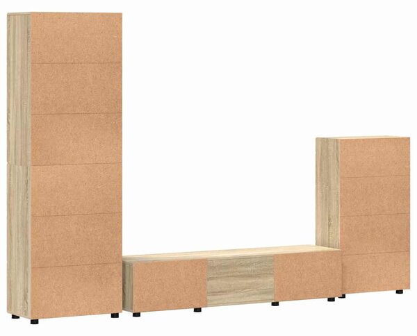 TV szekrény garnitúra fiókkal FLORIN 3 pcs Sonoma tölgy Faanyag