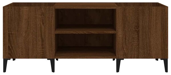Barna tölgyszínű szerelt fa hanglemezszekrény 121x38x48 cm