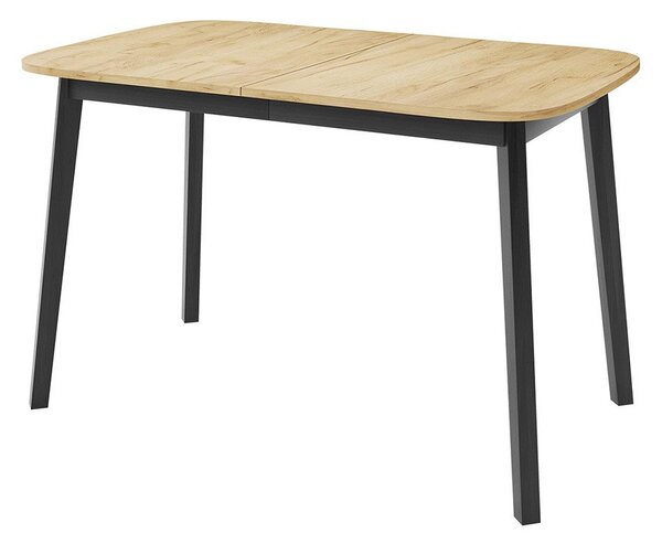 Széthúzható étkezőasztal 130 cm Grospan S 130x80 (arany craft tölgy + fekete) (4-6 fő részére)