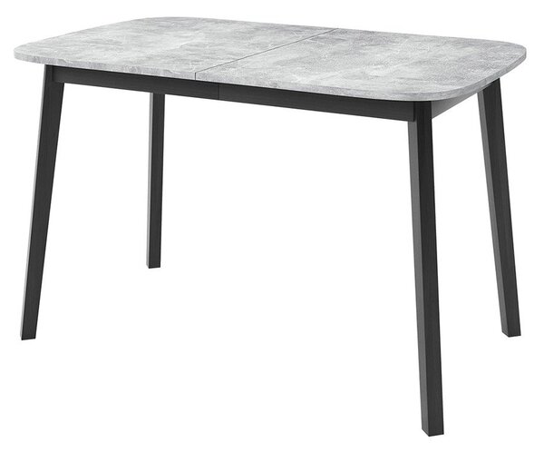 Széthúzható étkezőasztal 130 cm Grospan S 130x80 (szürke márvány + fekete) (4-6 fő részére)