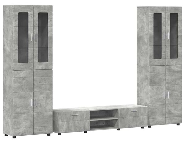 TV szekrény garnitúra fiókkal FLORIN 3 pcs Beton Szürke Faanyag