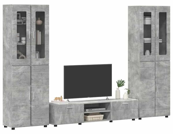 TV szekrény garnitúra fiókkal FLORIN 3 pcs Beton Szürke Faanyag