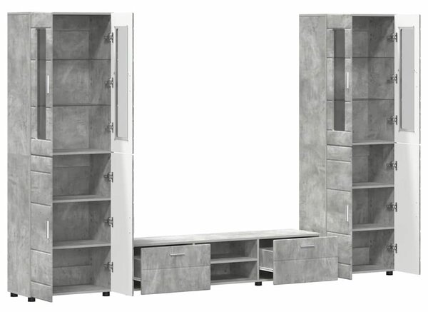 TV szekrény garnitúra fiókkal FLORIN 3 pcs Beton Szürke Faanyag