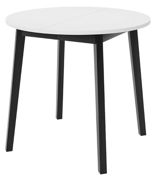 Széthúzható étkezőasztal 90 cm Kertare S 90 (fehér + fekete) (2-4 személy részére)