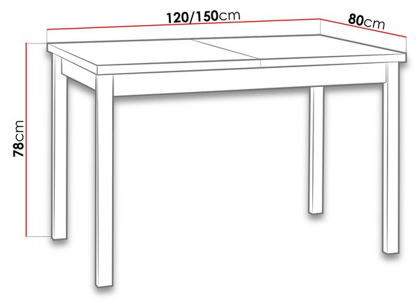 Széthúzható étkezőasztal Deasal 80 x 120 150 I (artisan tölgy + fehér) (2-6 fő részére)