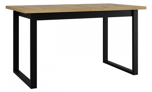 Széthúzható étkezőasztal Elarna 80 x 140 180 III (artisan tölgy + fekete) (4-8 fő részére)