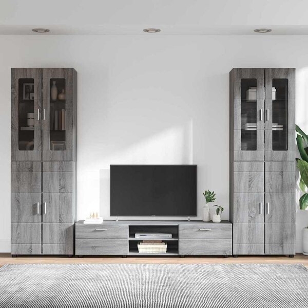 TV szekrény garnitúra FLORIN 3 pcs Szürke Sonoma Faanyag