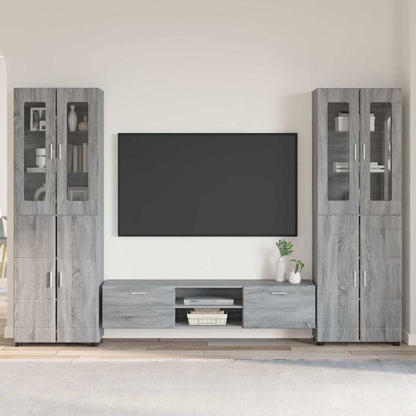 TV szekrény garnitúra FLORIN 3 pcs Szürke Sonoma Faanyag
