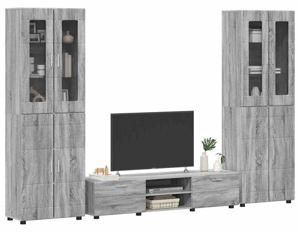 TV szekrény garnitúra FLORIN 3 pcs Szürke Sonoma Faanyag