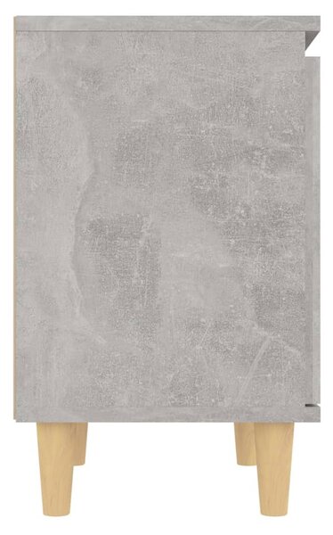 2 db betonszürke éjjeliszekrény tömör fa lábakkal 40x30x50 cm