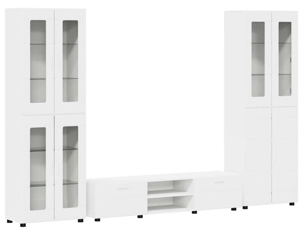 TV szekrény garnitúra fiókkal FLORIN 3 pcs Fehér Faanyag