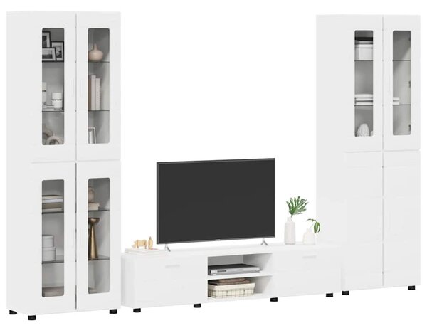 TV szekrény garnitúra fiókkal FLORIN 3 pcs Fehér Faanyag