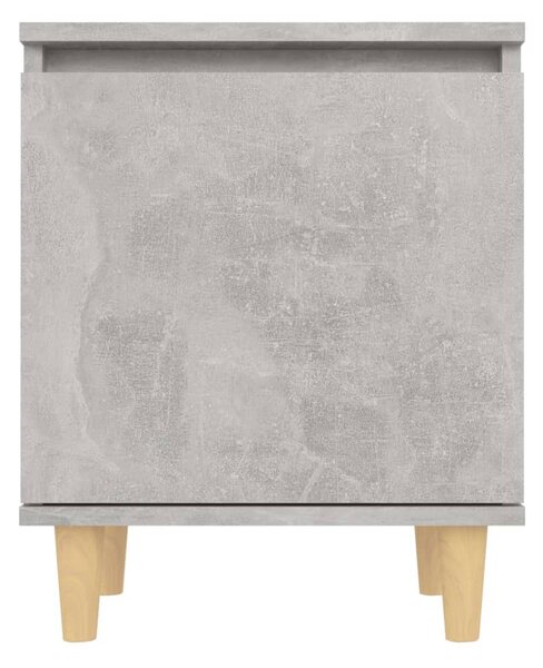 2 db betonszürke éjjeliszekrény tömör fa lábakkal 40x30x50 cm