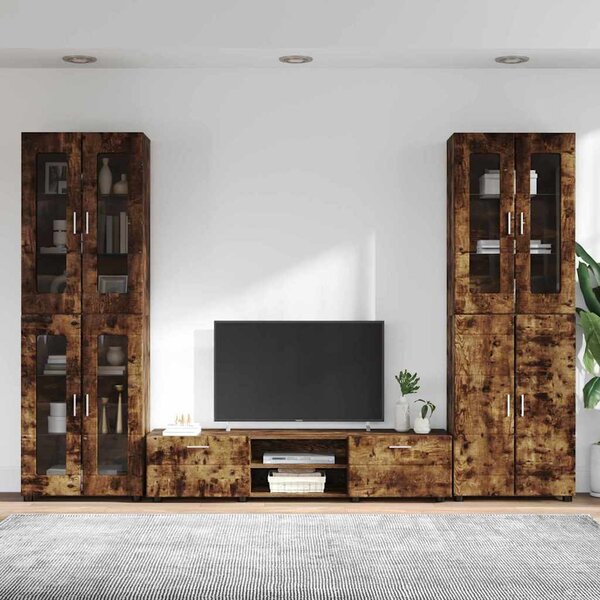 TV szekrény garnitúra FLORIN 3 pcs Füstölt tölgy Faanyag