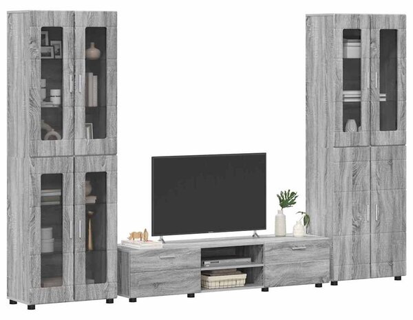 TV szekrény garnitúra FLORIN 3 pcs Szürke Sonoma Faanyag
