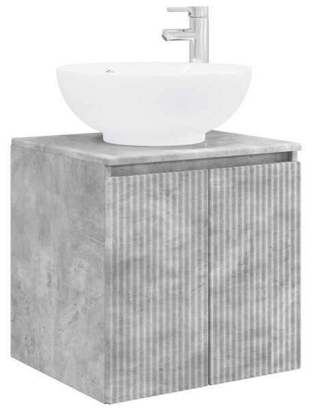 Fürdőszobai Szekrény Szett 4 pcs Betonszürke Szerelt Fa