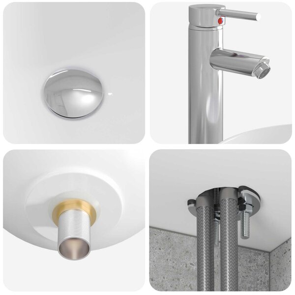 Fürdőszobai Szekrény Szett 4 pcs Betonszürke Szerelt Fa