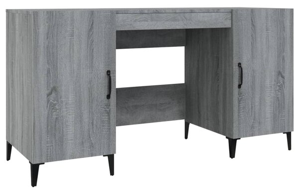 Szürke sonoma színű szerelt fa íróasztal 140 x 50 x 75 cm