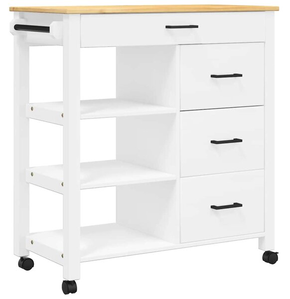 MONZA tömör fenyőfa konyhai kocsi 84 x 40 x 88,5 cm
