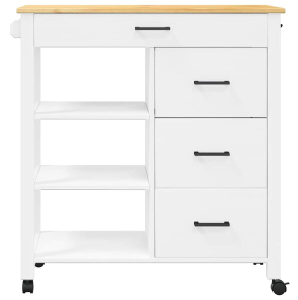 MONZA tömör fenyőfa konyhai kocsi 84 x 40 x 88,5 cm